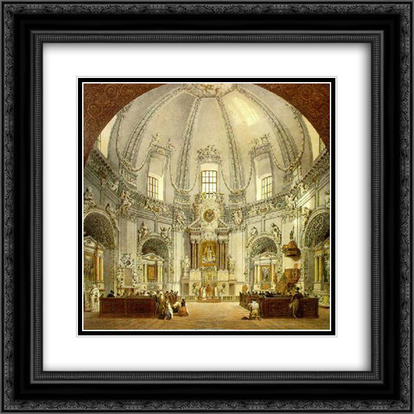 Interior of Trinitarian Church in Vilnius, Lithuania 20x20 Black Ornate Wood Framed Art Print Poster with Double Matting by Sadovnikov, Vasily