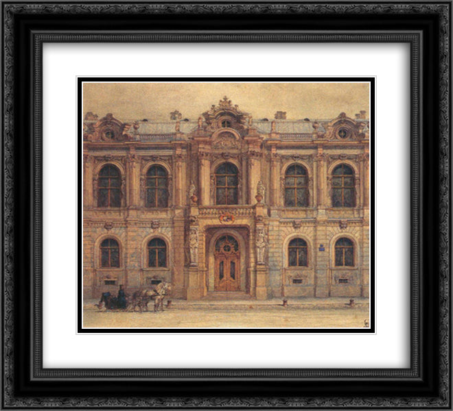 The mansion of Countess Z. I. Yusupova 22x20 Black Ornate Wood Framed Art Print Poster with Double Matting by Sadovnikov, Vasily