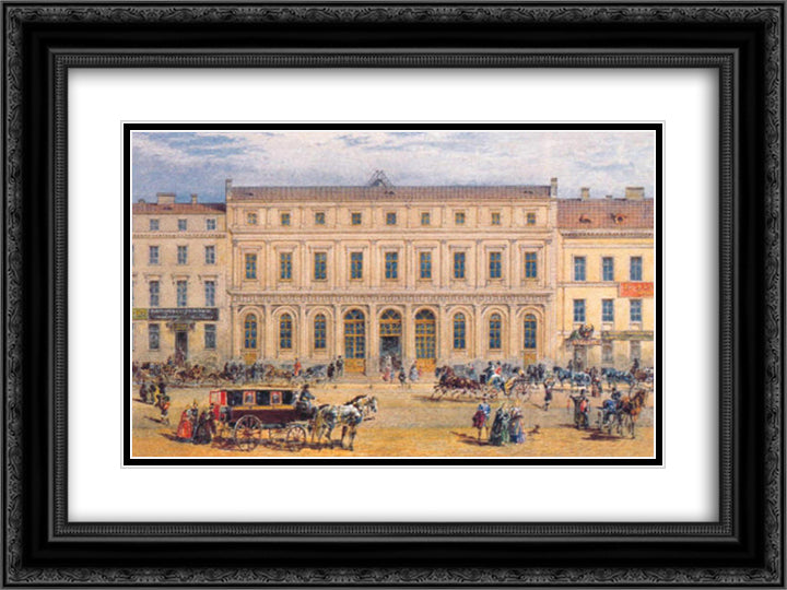 View of the Passazh department store in 1848 24x18 Black Ornate Wood Framed Art Print Poster with Double Matting by Sadovnikov, Vasily