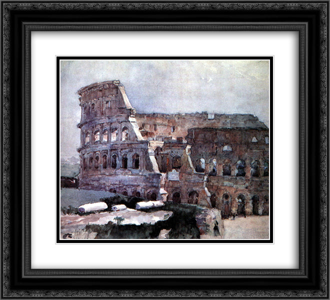 Colosseum 22x20 Black Ornate Wood Framed Art Print Poster with Double Matting by Surikov, Vasily