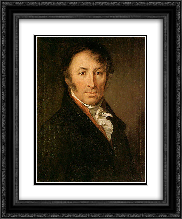 Karamzin 20x24 Black Ornate Wood Framed Art Print Poster with Double Matting by Tropinin, Vasily