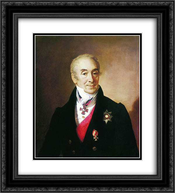 Kushnikov Prokofiev 20x22 Black Ornate Wood Framed Art Print Poster with Double Matting by Tropinin, Vasily
