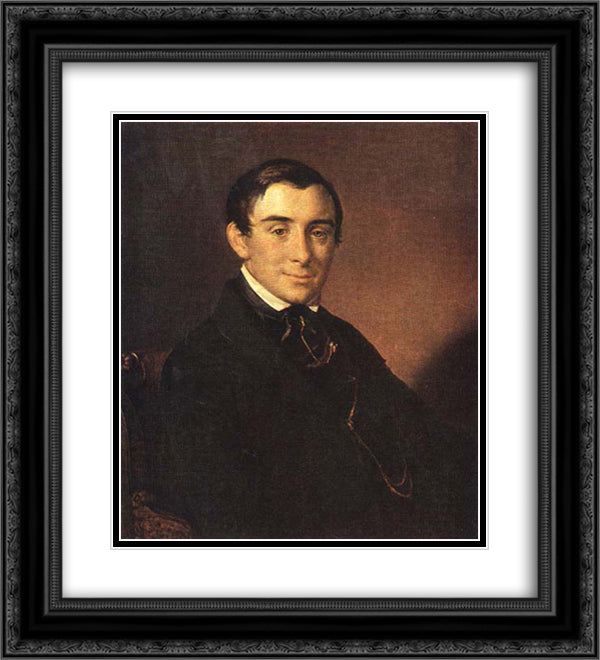 Poles, Alexander A. 20x22 Black Ornate Wood Framed Art Print Poster with Double Matting by Tropinin, Vasily