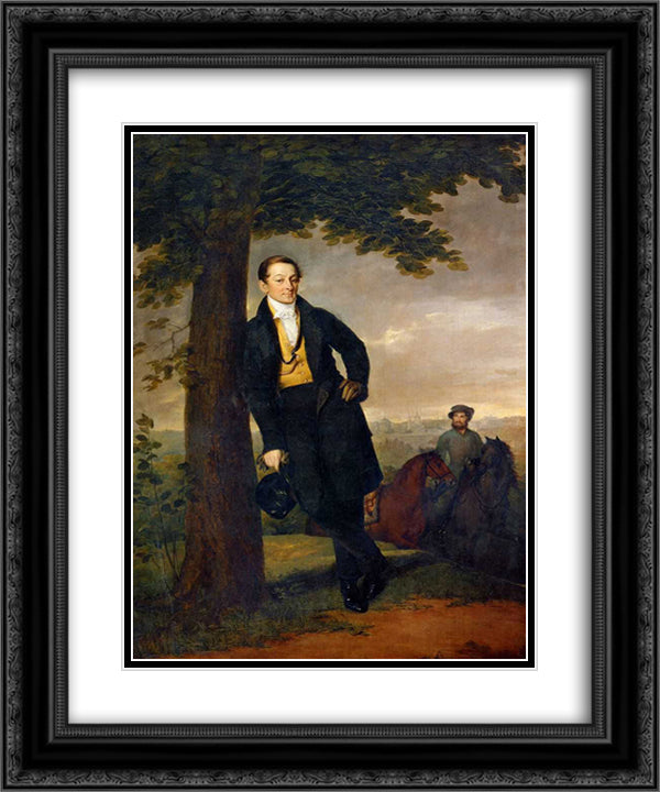 Portrait of A.I. Baryshnikov 20x24 Black Ornate Wood Framed Art Print Poster with Double Matting by Tropinin, Vasily