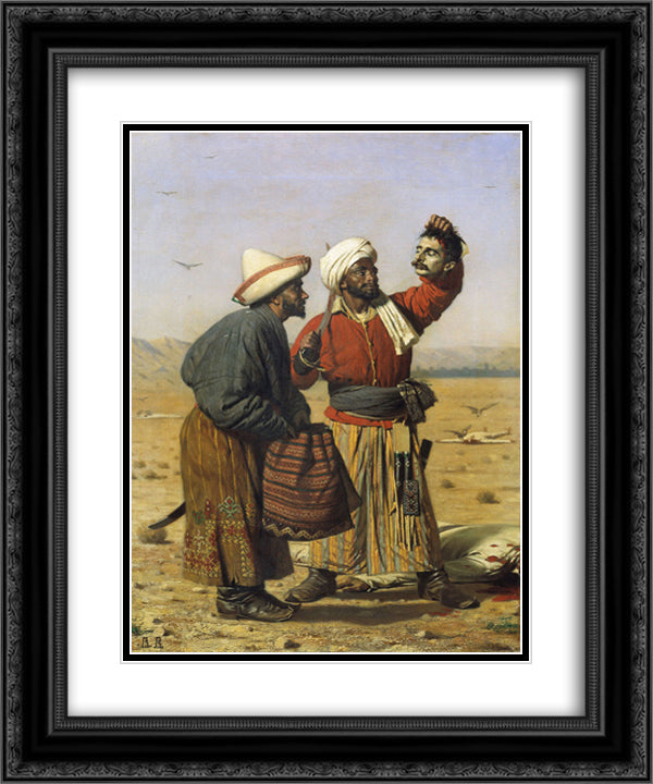 After good luck 20x24 Black Ornate Wood Framed Art Print Poster with Double Matting by Vereshchagin, Vasily