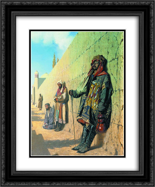 Beggars in Samarkand 20x24 Black Ornate Wood Framed Art Print Poster with Double Matting by Vereshchagin, Vasily