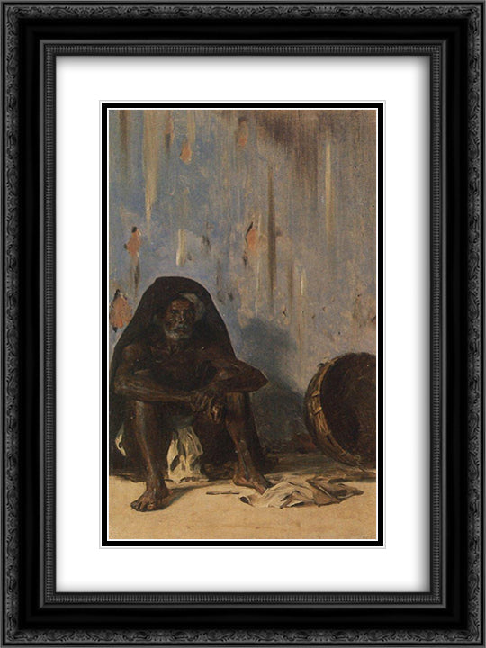 Coolie (porter) 18x24 Black Ornate Wood Framed Art Print Poster with Double Matting by Vereshchagin, Vasily