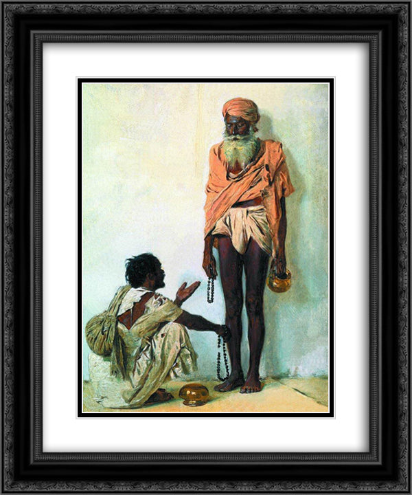 Fakirs 20x24 Black Ornate Wood Framed Art Print Poster with Double Matting by Vereshchagin, Vasily