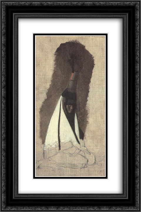 Kazakh woman 16x24 Black Ornate Wood Framed Art Print Poster with Double Matting by Vereshchagin, Vasily