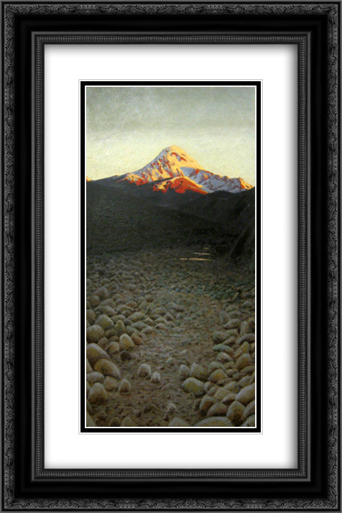 Kazbek 16x24 Black Ornate Wood Framed Art Print Poster with Double Matting by Vereshchagin, Vasily