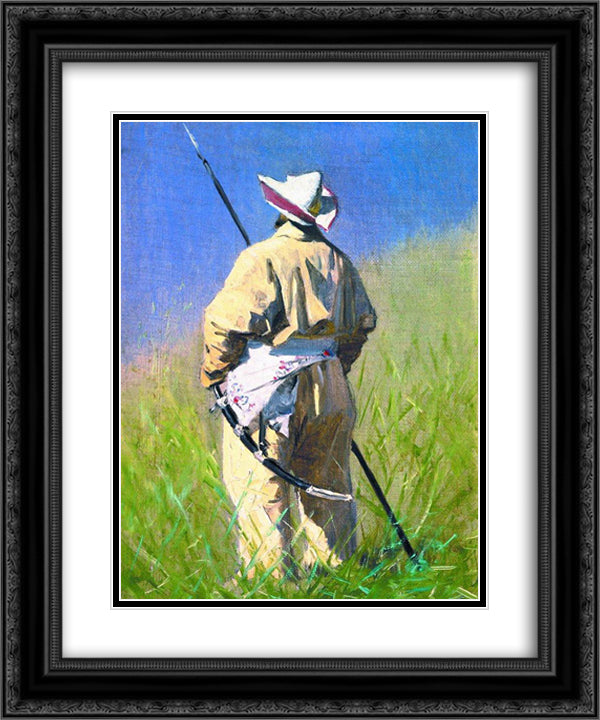 Kyrgyz 20x24 Black Ornate Wood Framed Art Print Poster with Double Matting by Vereshchagin, Vasily