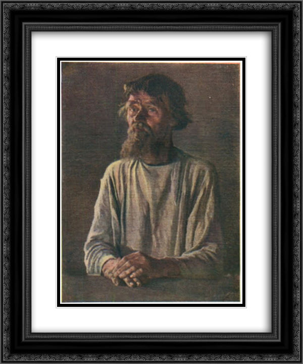 Old molokan in a light shirt 20x24 Black Ornate Wood Framed Art Print Poster with Double Matting by Vereshchagin, Vasily