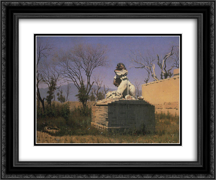 Ruins in Chuguchak 24x20 Black Ornate Wood Framed Art Print Poster with Double Matting by Vereshchagin, Vasily