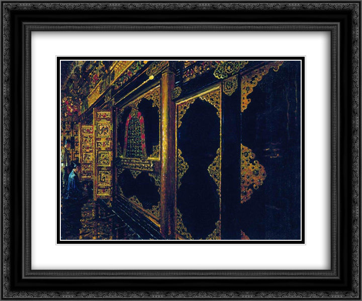 Temple in Tokyo 24x20 Black Ornate Wood Framed Art Print Poster with Double Matting by Vereshchagin, Vasily