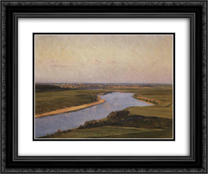 The Northern Dvina 24x20 Black Ornate Wood Framed Art Print Poster with Double Matting by Vereshchagin, Vasily