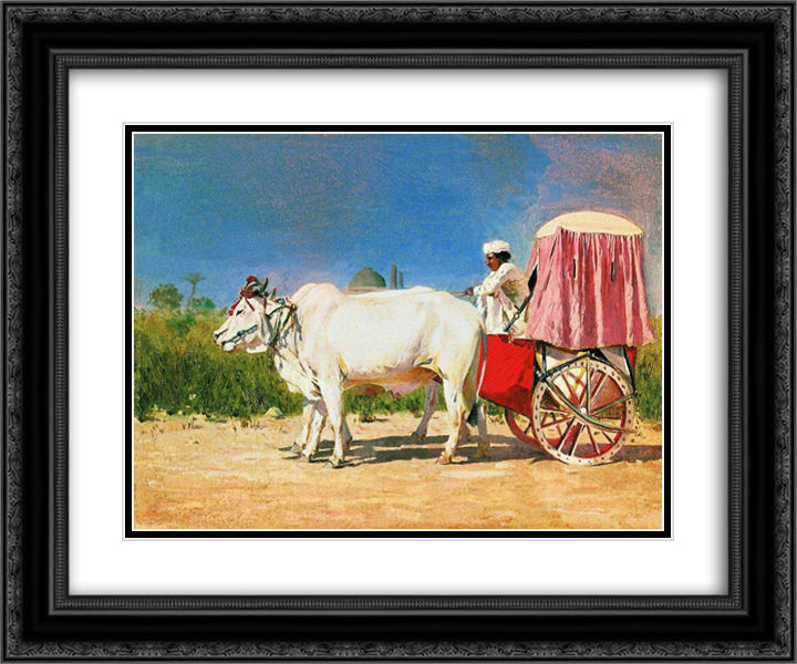 Vehicle in Delhi 24x20 Black Ornate Wood Framed Art Print Poster with Double Matting by Vereshchagin, Vasily