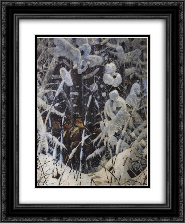 Wait. Let them come nearer 20x24 Black Ornate Wood Framed Art Print Poster with Double Matting by Vereshchagin, Vasily