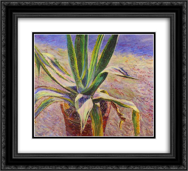 Agave 22x20 Black Ornate Wood Framed Art Print Poster with Double Matting by Borisov Musatov, Victor