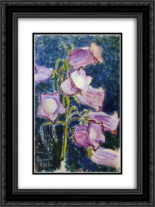 Bluebells 18x24 Black Ornate Wood Framed Art Print Poster with Double Matting by Borisov Musatov, Victor