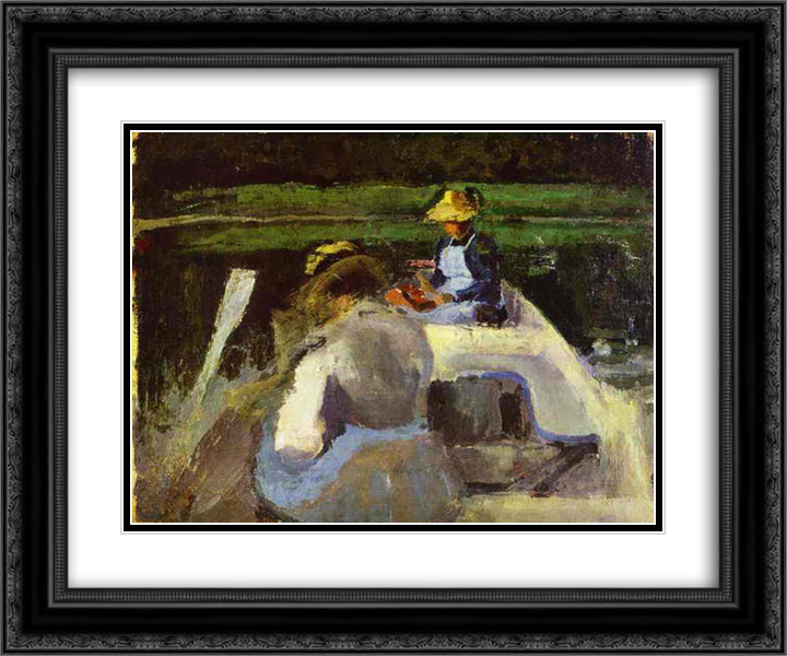 In a Boat 24x20 Black Ornate Wood Framed Art Print Poster with Double Matting by Borisov Musatov, Victor