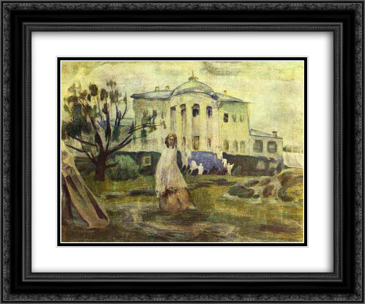 Phantoms 24x20 Black Ornate Wood Framed Art Print Poster with Double Matting by Borisov Musatov, Victor