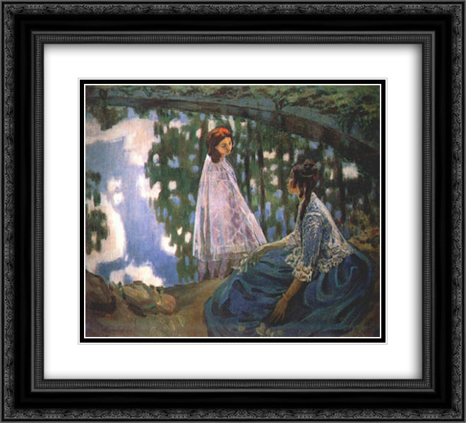 The Pool 22x20 Black Ornate Wood Framed Art Print Poster with Double Matting by Borisov Musatov, Victor