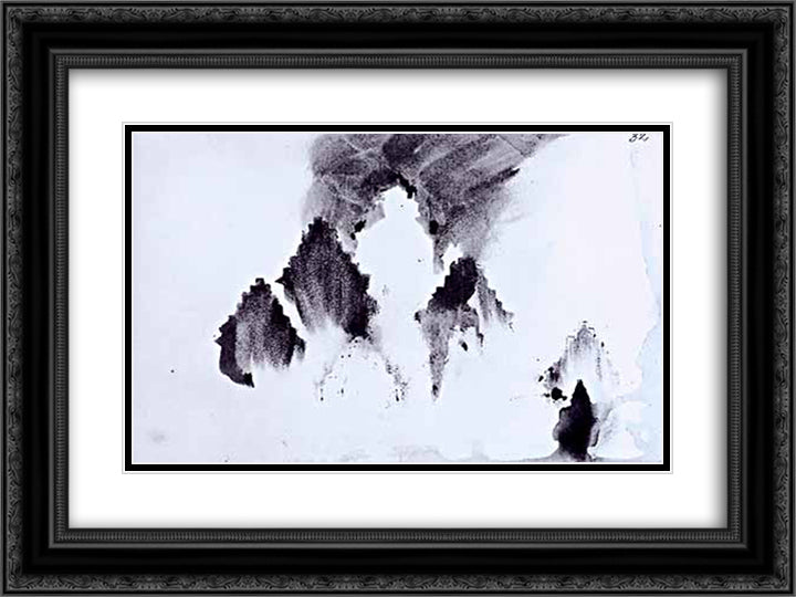 Pattern Composition 24x18 Black Ornate Wood Framed Art Print Poster with Double Matting by Hugo, Victor