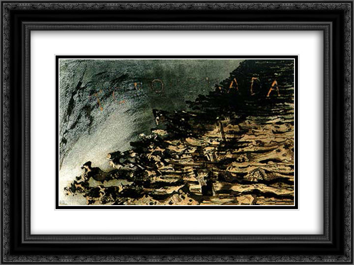 Torquemada 24x18 Black Ornate Wood Framed Art Print Poster with Double Matting by Hugo, Victor