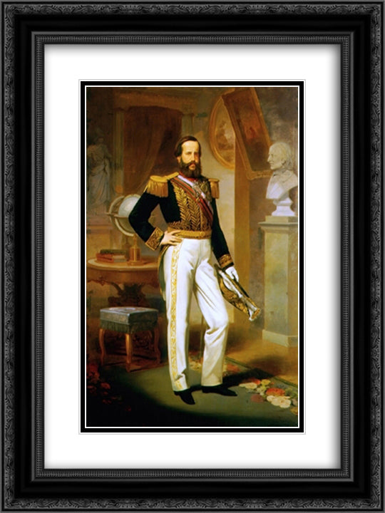 D. Pedro II, o Magnanimo 18x24 Black Ornate Wood Framed Art Print Poster with Double Matting by Meirelles, Victor