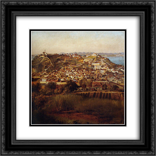 Estudo para Panorama do Rio de Janeiro 20x20 Black Ornate Wood Framed Art Print Poster with Double Matting by Meirelles, Victor