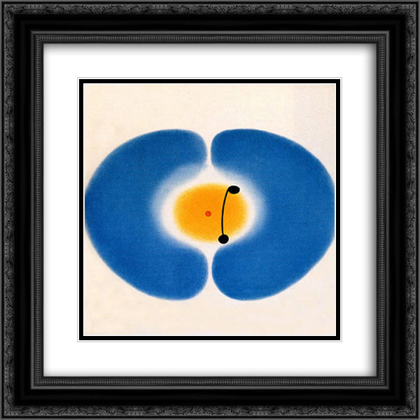 Blue Mandala 20x20 Black Ornate Wood Framed Art Print Poster with Double Matting by Pasmore, Victor
