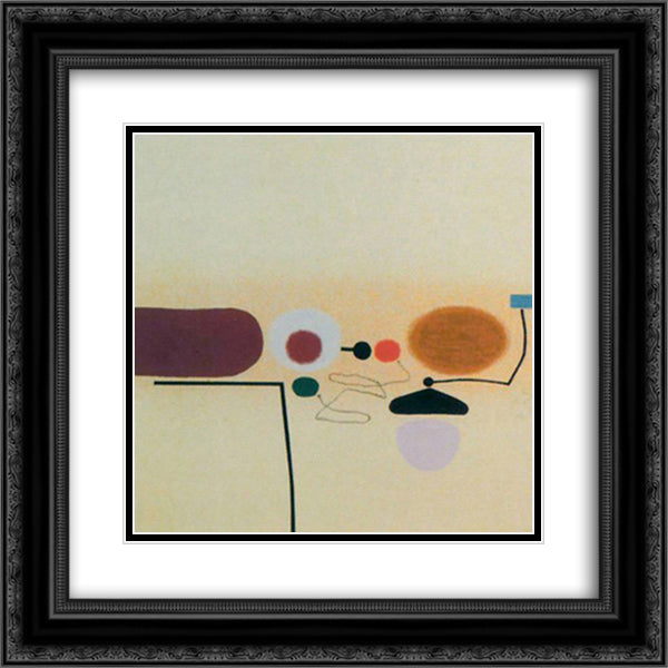 Composite Image Orange and Pink 20x20 Black Ornate Wood Framed Art Print Poster with Double Matting by Pasmore, Victor