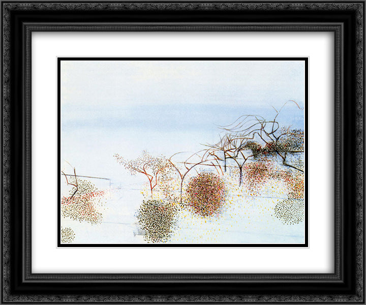 Hanging Gardens of Hammersmith No.2 24x20 Black Ornate Wood Framed Art Print Poster with Double Matting by Pasmore, Victor