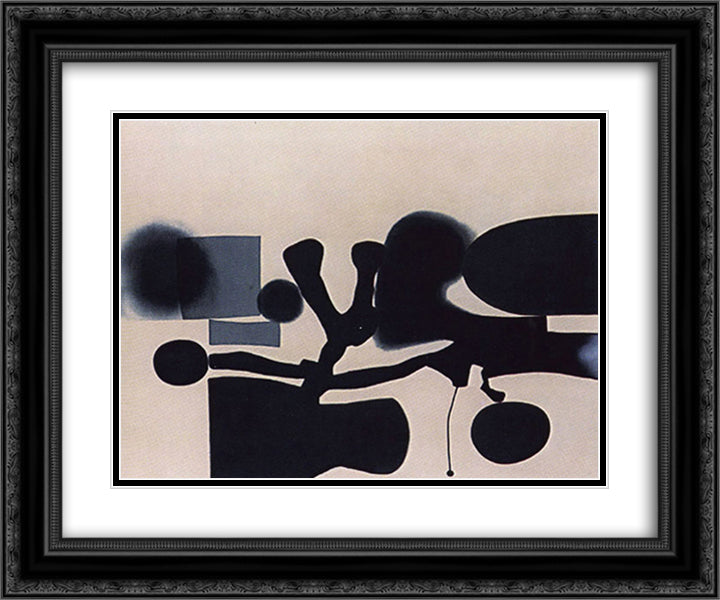 Harmony of Opposites 24x20 Black Ornate Wood Framed Art Print Poster with Double Matting by Pasmore, Victor