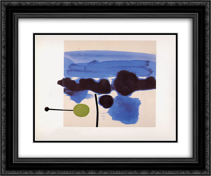 The Passion Flower 24x20 Black Ornate Wood Framed Art Print Poster with Double Matting by Pasmore, Victor