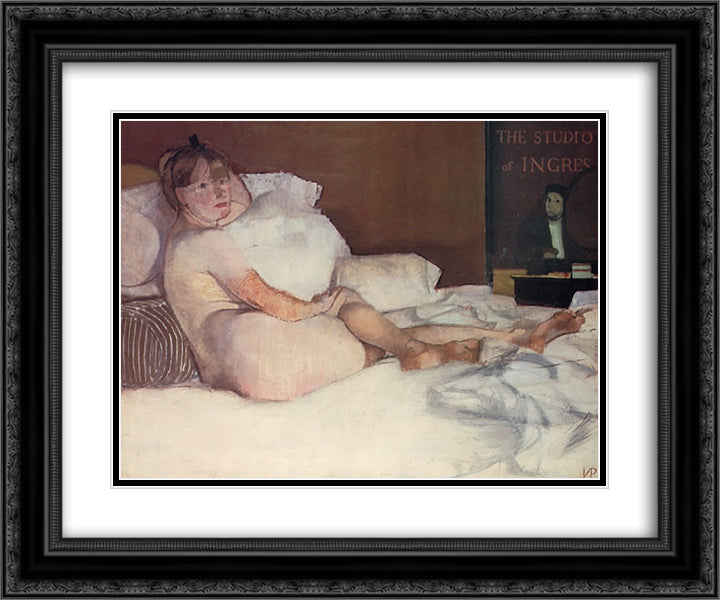 The Studio of Ingres 24x20 Black Ornate Wood Framed Art Print Poster with Double Matting by Pasmore, Victor