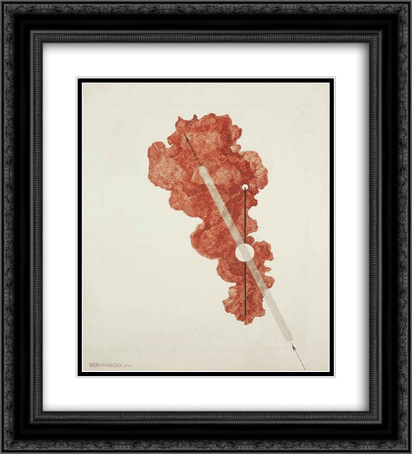 Opus 14 20x22 Black Ornate Wood Framed Art Print Poster with Double Matting by Servranckx, Victor
