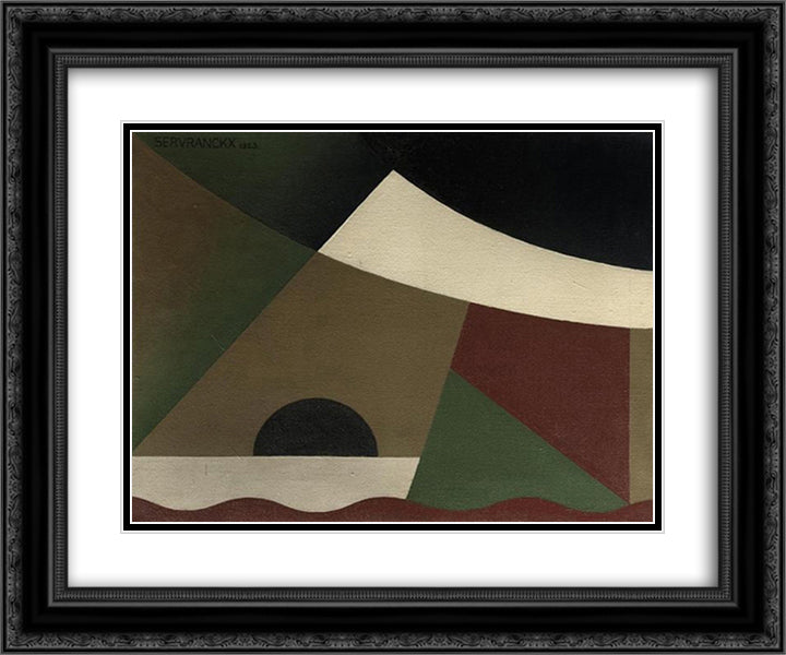 Peinture 58 Opus 58 24x20 Black Ornate Wood Framed Art Print Poster with Double Matting by Servranckx, Victor