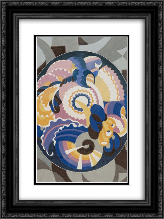 Xallpaper - Papier peint 18x24 Black Ornate Wood Framed Art Print Poster with Double Matting by Servranckx, Victor