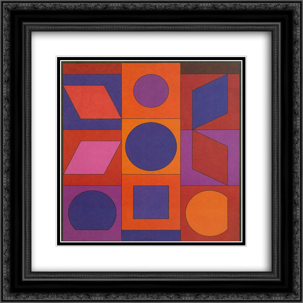 Alphabet VR 20x20 Black Ornate Wood Framed Art Print Poster with Double Matting by Vasarely, Victor