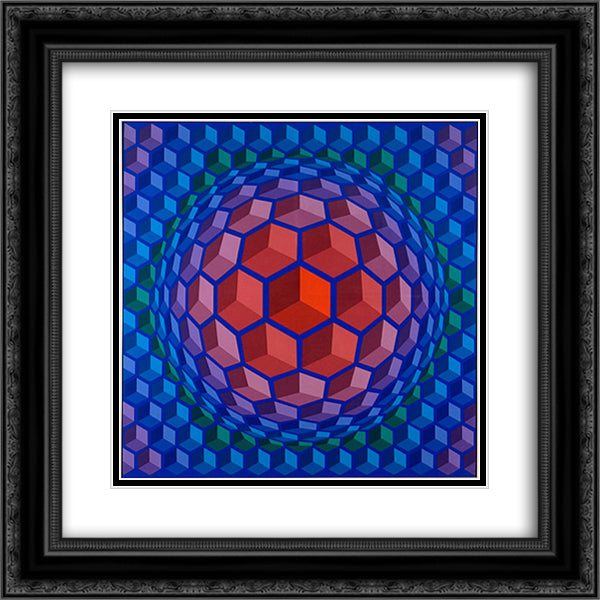 Cheyt Pyr 20x20 Black Ornate Wood Framed Art Print Poster with Double Matting by Vasarely, Victor