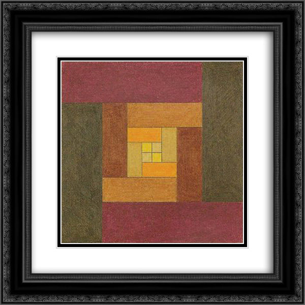 Etudes Bauhaus D 20x20 Black Ornate Wood Framed Art Print Poster with Double Matting by Vasarely, Victor