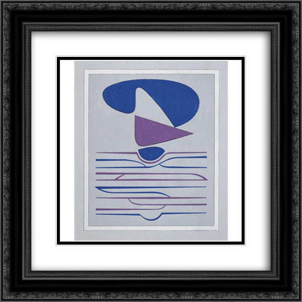 Kateau 20x20 Black Ornate Wood Framed Art Print Poster with Double Matting by Vasarely, Victor