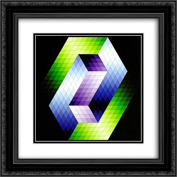 Keple Gestalt 20x20 Black Ornate Wood Framed Art Print Poster with Double Matting by Vasarely, Victor