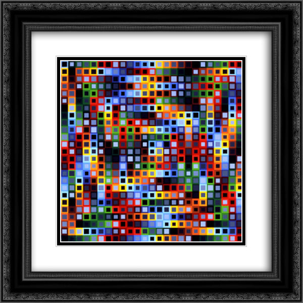 Orion - K 20x20 Black Ornate Wood Framed Art Print Poster with Double Matting by Vasarely, Victor