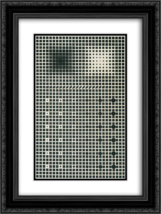 Supernovae 18x24 Black Ornate Wood Framed Art Print Poster with Double Matting by Vasarely, Victor