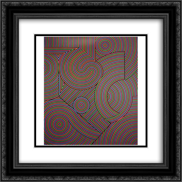Tekers - MC 20x20 Black Ornate Wood Framed Art Print Poster with Double Matting by Vasarely, Victor