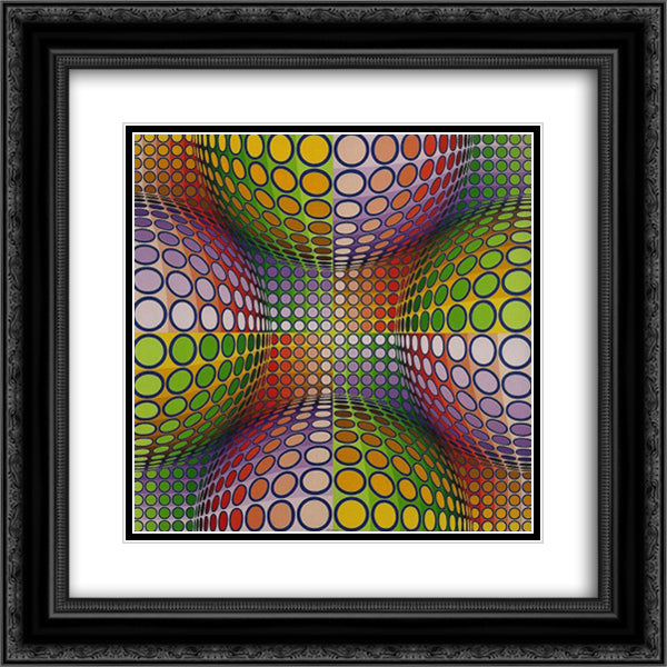 Vega - Lep 20x20 Black Ornate Wood Framed Art Print Poster with Double Matting by Vasarely, Victor
