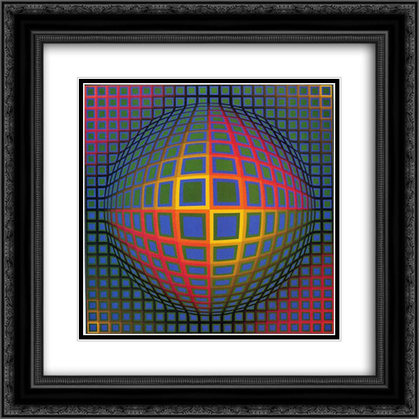 Vega - Nor 20x20 Black Ornate Wood Framed Art Print Poster with Double Matting by Vasarely, Victor