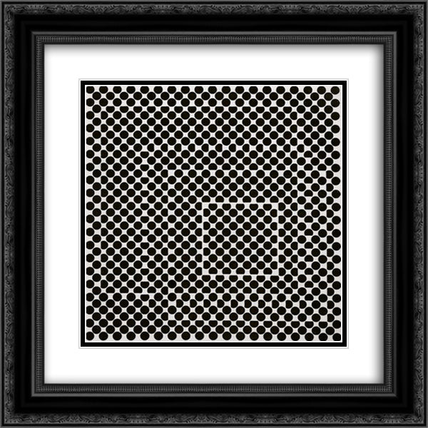 Yvaral 20x20 Black Ornate Wood Framed Art Print Poster with Double Matting by Vasarely, Victor